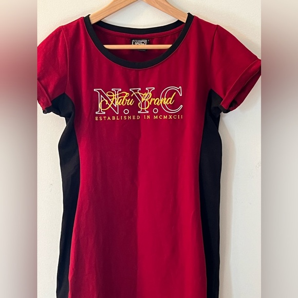 FUBU | Vintage Y2K Red and Black Streetwear Mini Dress - Size Large - Picture 1 of 10